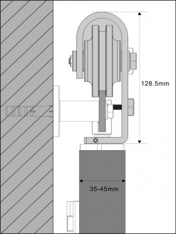 Vouwdeur detail bovenkant