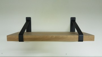 Wandplank met stalen plankdrager