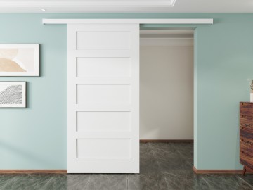 Wit railsysteem st80 schuifdeur ral 9010