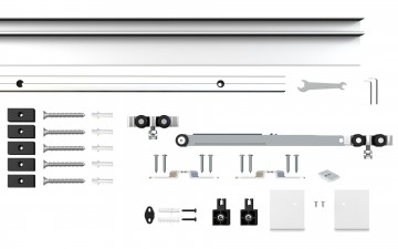 Wit schuifdeurbeslag aluminium