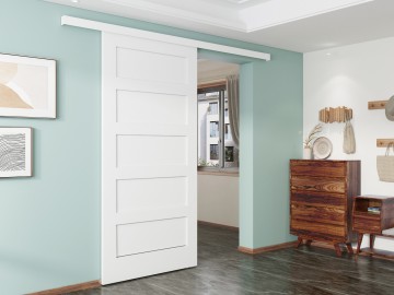 Wit schuifmechanisme deur ral 9010