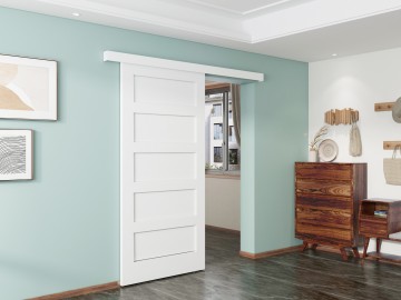 Witte rail voor schuifdeur