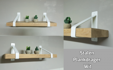 Witte stalen plankdrager