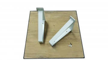 Witte stalen plankdragers