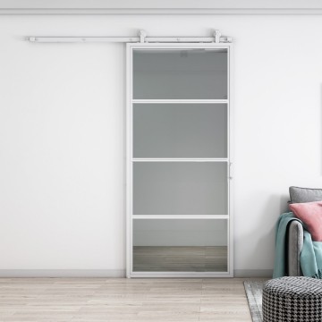 Witte stalen schuifdeur 4 vakken