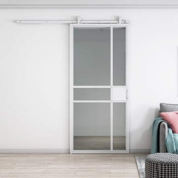 Witte stalen schuifdeur mat wit 9010