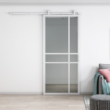 Witte stalen schuifdeur mat wit