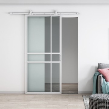 Witte stalen schuifdeur vintage nr 2 open