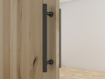 Zwarte buisgreep dubbel