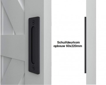 Zwarte opbouwschuifdeurkom