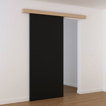 Zwarte valkke strakke schuifdeur