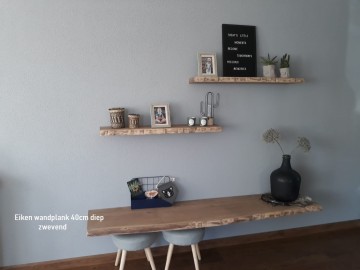 Zwevende eiken bureaublad