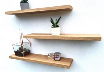 Zwevende eiken wandplanken