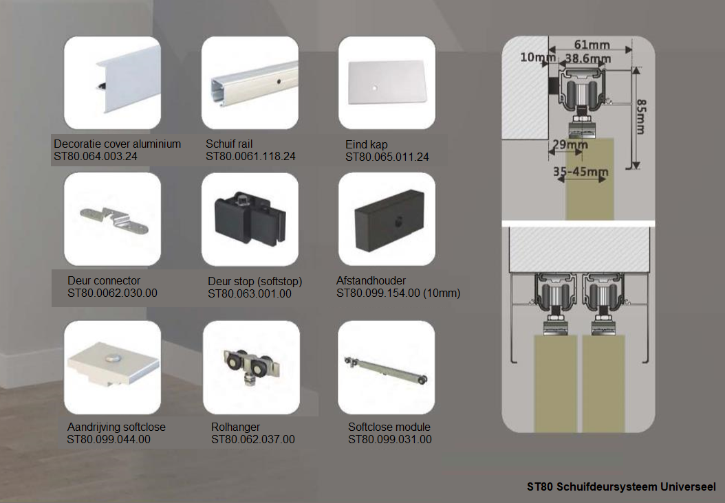 bevroren autobiografie Struikelen Aluminium schuifdeursysteem Universeel ST80 - Schuifdeursystemen -  schuifdeur-totaal
