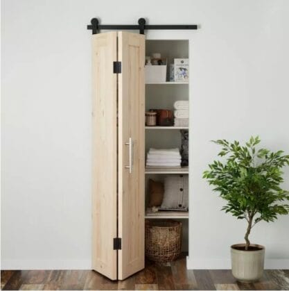 Grenen vouwdeur Framed plank door