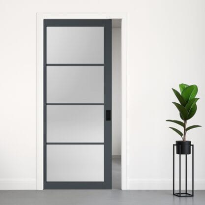 Slimline Ladder Xl Glas schuifdeur in de wand